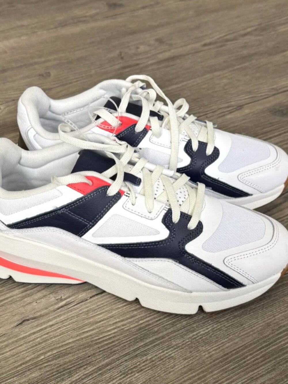 Under Armour Forge 96 Reissue Chunky White Beta Navy Sneakers Men 10.5 Women 12 - Picture 2 of 13